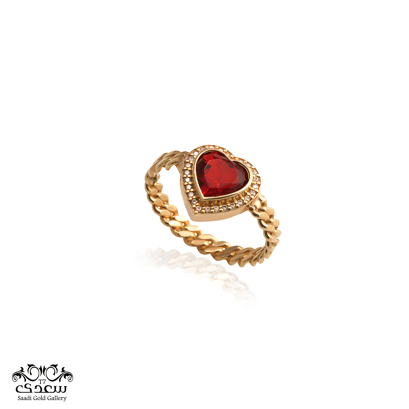 a red stone heart ring